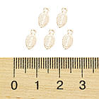 Підвіски Латунь, Аркуш, Покриття Півосто 18К, Розмір: 10.5х4.5х1мм, Отвори 1.2 мм, 10 шт, фото 5