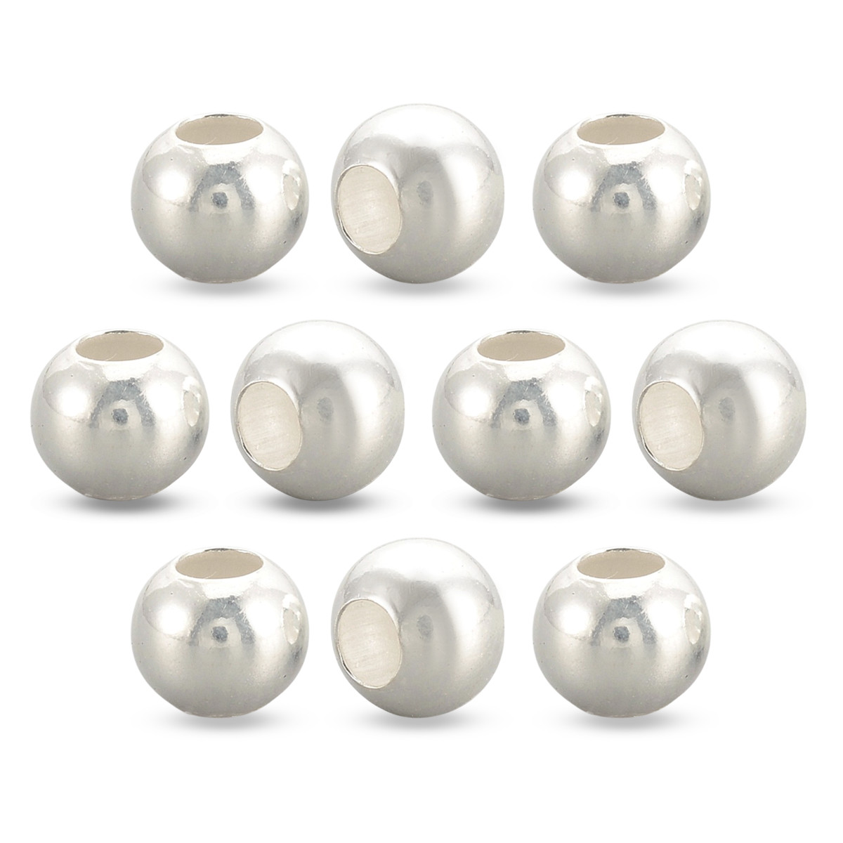 Срібло 925 Бусини, Круглі, Діаметр: 2 мм, Отвір 0.5мм, 10 шт, фото 1