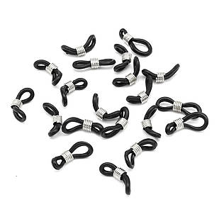 Тримачі для Очків, Гумові Петлі, Неіржавка сталь, Платина, 20x5 мм, 20 шт./пач./пач