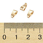 Тримачі для Підвісок, Неіржавка сталь, Покриття Золото 24К, Розмір: 7х3.5х3.2 мм, Внутр. 6х3мм, 10 шт, фото 6