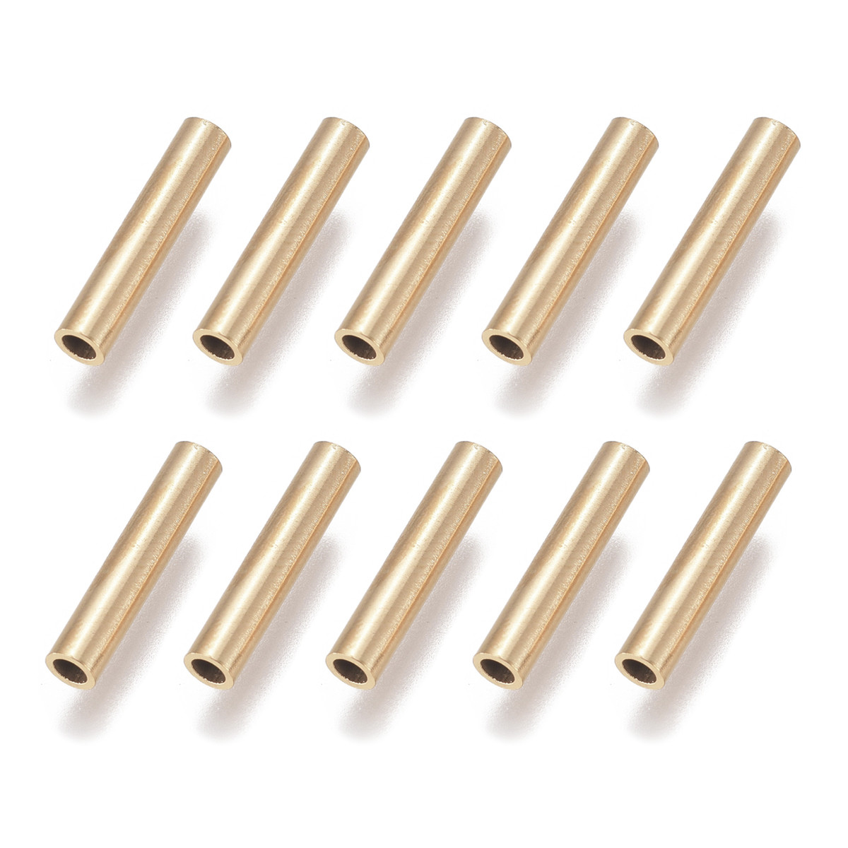 Бусини Трубочки, Неіржавка сталь, Іонне покриття (IP), Колір: Золото, Розмір: 15х3мм, Отвір 2 мм, (10 шт.), фото 1