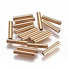 Бусини Трубочки, Неіржавка сталь, Іонне покриття (IP), Колір: Золото, Розмір: 15х3мм, Отвір 2 мм, (10 шт.), фото 4