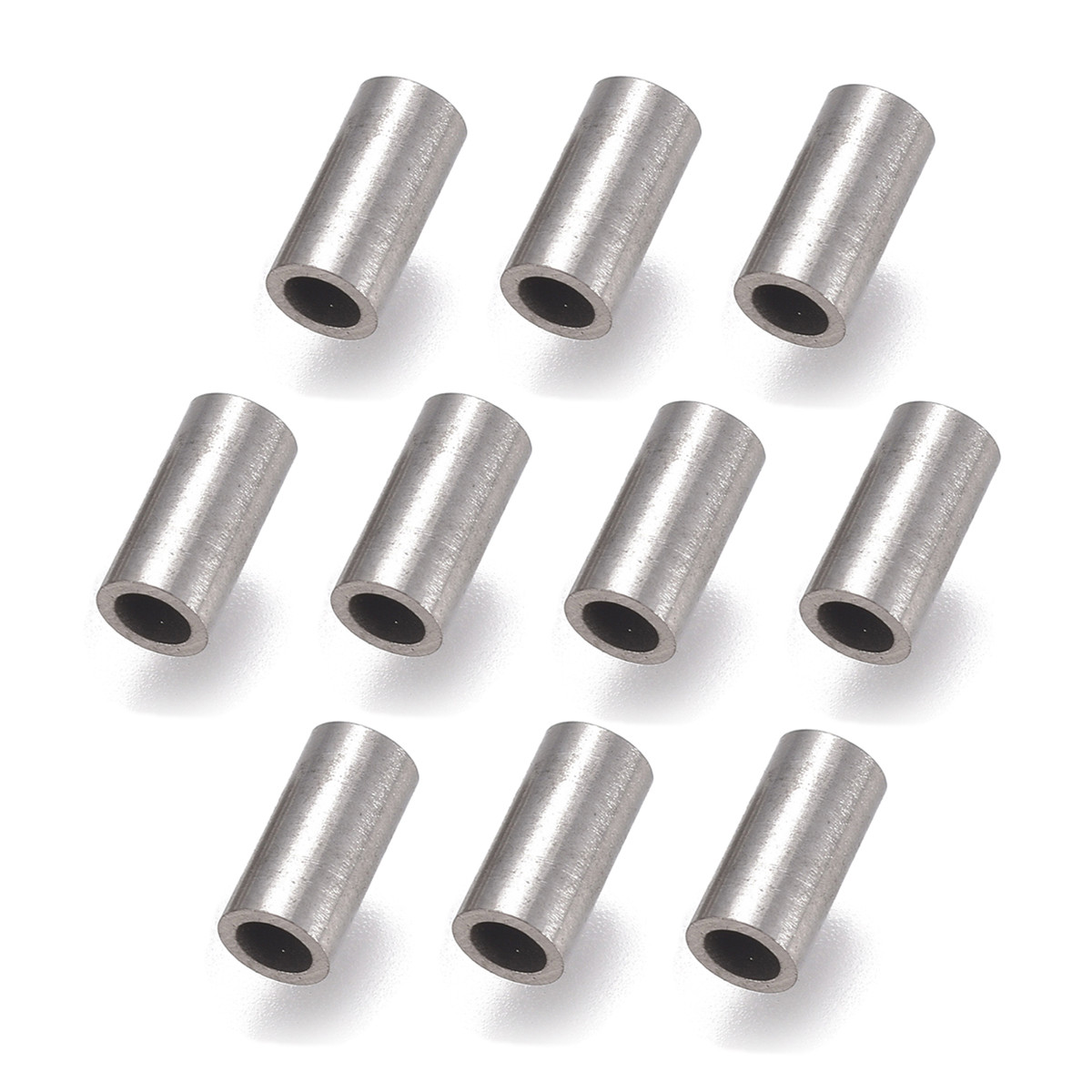 Бусини Трубочки, Неіржавка сталь, Іонне покриття (IP), Розмір: 6х3мм, Отвір 2 мм, 10 шт./паковання, 1 упаковка, фото 1