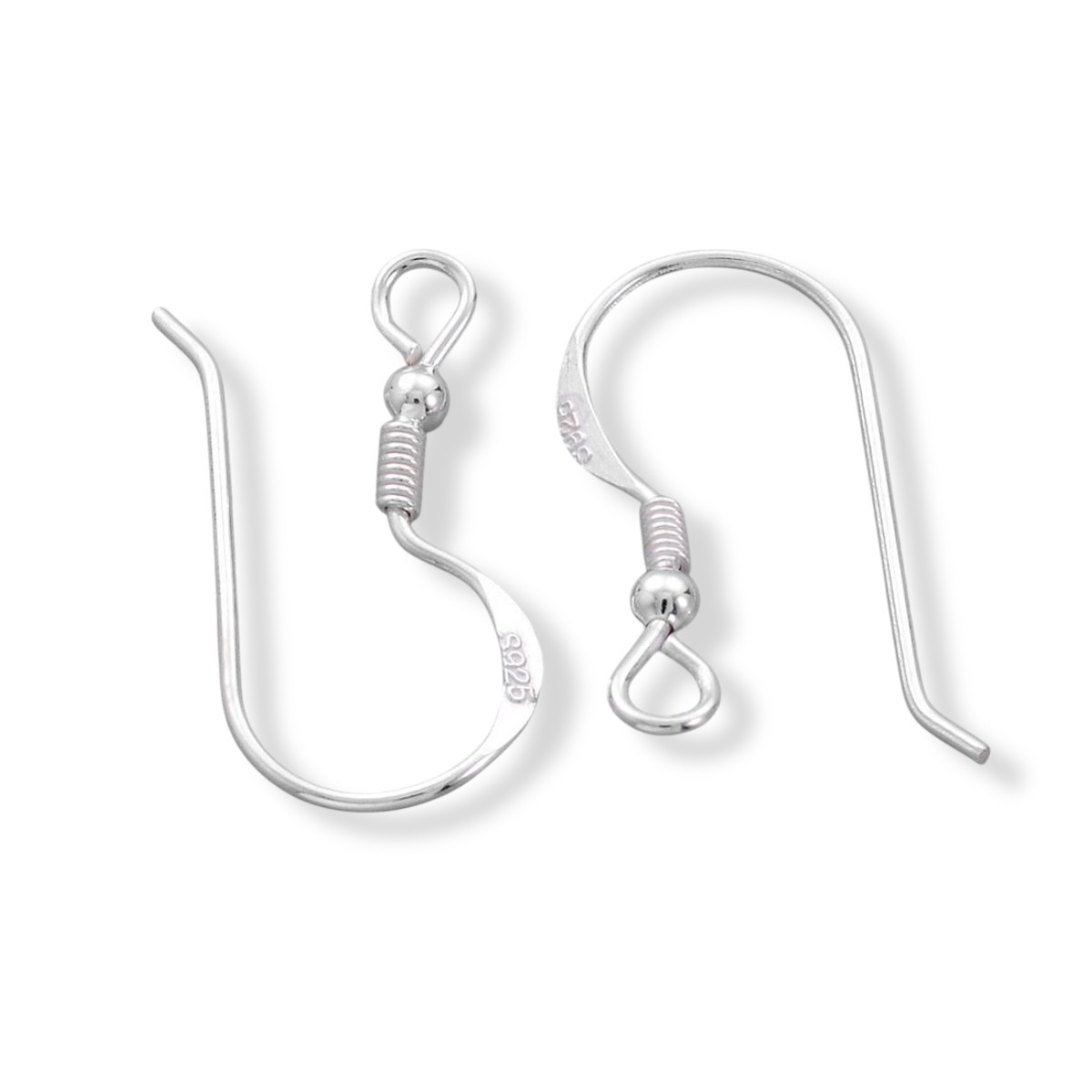 Срібло 925, Швензи Гачок, Розмір: Довжина: 18 мм, Ширина: 17~19 мм, Товщина 0.6 мм, Отвір 2 мм, 1 пара, фото 1