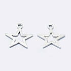 Срібло 925 Підвіска, Зірка, Фурнітура для прикрас, Розмір: 11х9.5х0.8мм, Отвір: 1 мм, 1 шт, фото 2