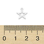 Срібло 925 Підвіска, Зірка, Фурнітура для прикрас, Розмір: 11х9.5х0.8мм, Отвір: 1 мм, 1 шт, фото 4