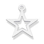 Срібло 925 Підвіска, Зірка, Фурнітура для прикрас, Розмір: 11х9.5х0.8мм, Отвір: 1 мм, 1 шт, фото 5