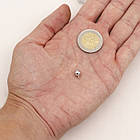 Срібло 925 Застібка Магнітна, Кругла, Колір: Платина, Розмір: 12х6 мм, Отвір: 1.2 мм, 1 шт, фото 2