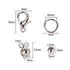 Набір для виготовлення Ювелірних виробів, Сплав, Колір: Платина, 7.4х7.2х1.7см, 650 шт./набір, 1 набор, фото 5