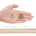 Тримачі Гвинтові Штифти з петлею, для Бусин із Напівотворством, Залізо, Колір: Мікс, Розмір: 8х4х1мм, 1 набор, фото 2