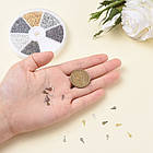 Тримачі Гвинтові Штифти з петлею, для Бусин із Напівотворством, Залізо, Колір: Мікс, Розмір: 8х4х1мм, 1 набор, фото 6