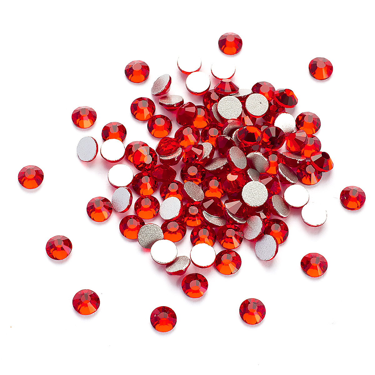 Скляні стрази — Кабошони, Гранні, Клас А, Плоскі Круглі, Колір: Світлий Сіам, Розмір: 2.7~2.8мм, 100 шт, фото 1