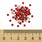 Скляні стрази — Кабошони, Гранні, Клас А, Плоскі Круглі, Колір: Світлий Сіам, Розмір: 2.7~2.8мм, 100 шт, фото 3