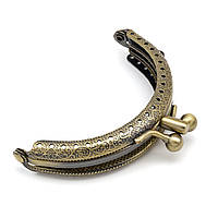 Застежка для Сумки, Кошелька, Фермуар, Железо, Цвет: Бронза, Размер: 60x87x15мм, Отверстие 1мм, 1 шт