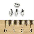 Пришивні Стрази, Скло Гірський Кришталь, Основа Латунь, Кінський око, Колір: Безбарвний, Розмір: 8х4х3.5мм, фото 3