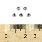 Бусини Неіржавка Сталь, Круглі, Розмір: 4х3.5мм, Отвір 1.6 мм, 500 шт./паковання, 1 упаковка, фото 4