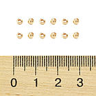 Бусини Неіржавка Сталь Круглі, Порошиті, Колір: Золото, Розмір: 3х2.5мм, Відв-тіє 1.2 мм, (100 шт), фото 3