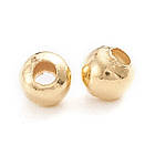 Бусини Неіржавка Сталь Круглі, Порошиті, Колір: Золото, Розмір: 3х2.5мм, Відв-тіє 1.2 мм, (100 шт), фото 4