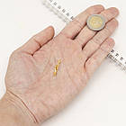 Застібка Гачок, Латунь, Стійке Покриття Золото 18К, Розмір: 13.5х4.5х3мм, Гачок 13.5х5.5х3мм, 1 шт, фото 2