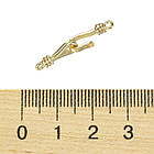 Застібка Гачок, Латунь, Стійке Покриття Золото 18К, Розмір: 13.5х4.5х3мм, Гачок 13.5х5.5х3мм, 1 шт, фото 3