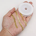 Ланцюг Латунь Ручна Робота, Паяна, Листя, Стійке Покрите Золото 18К, Розмір: 7х6х0.5мм, 1 м, фото 4