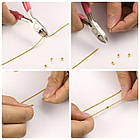 Ланцюг Плетіння Перлина, Латунь, Паяна, Стійке Покриття, Колір: Золото, Дзвено: Діаметр 1 мм, 4 м, фото 4