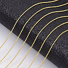 Ланцюг Плетіння Перлина, Латунь, Паяна, Стійке Покриття, Колір: Золото, Дзвено: Діаметр 1 мм, 4 м, фото 5