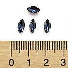 Пришивні стрази, Скло Гірський Кришталь, Основа Латунь, Кінський око, Колір: Берлінська лазур, 50 шт, фото 3