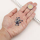 Пришивні стрази, Скло Гірський Кришталь, Основа Латунь, Кінський око, Колір: Берлінська лазур, 50 шт, фото 4