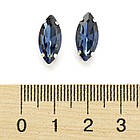 Пришивні Стрази, Скло Гірський Кришталь, Основа Латунь, Кінський око, Колір: Берлінська лазур, 10 шт, фото 3