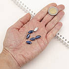 Пришивні Стрази, Скло Гірський Кришталь, Основа Латунь, Кінський око, Колір: Берлінська лазур, 10 шт, фото 4