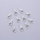 Застібка Карабін-Лобстер, Сплав, Колір: Срібло, Розмір: 12х6 мм, Отвір 1.2 мм, 100 шт./контейнер, 1 контейнер, фото 5