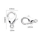 Застібка Карабін-Лобстер, Сплав, Колір: Срібло, Розмір: 12х6 мм, Отвір 1.2 мм, 100 шт./контейнер, 1 контейнер, фото 6