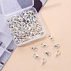 Застібка Карабін-Лобстер, Сплав, Колір: Срібло, Розмір: 12х6 мм, Отвір 1.2 мм, 100 шт./контейнер, 1 контейнер, фото 8