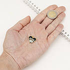 Підвіска Серце з Глазом, Латунь, Емаль і Фіаніти, Покриття Золото 18К, Колір: Чорний, Розмір: 18х19х2.4мм, фото 2