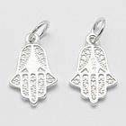 Срібло 925 Підвіска Рука Хамси, з кільцем, 17х10.5х1.5мм, Отвір 4 мм, 1 шт, фото 2