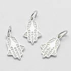 Срібло 925 Підвіска Рука Хамси, з кільцем, 17х10.5х1.5мм, Отвір 4 мм, 1 шт, фото 3