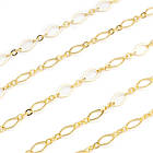 Ланцюг Латунь, Великі Дзвіни, Паяна, Покриття Золото 18К, Розмір: 9х4.5х0.4мм, 1 м, фото 3