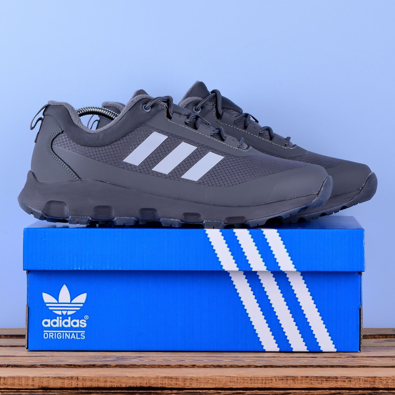 Термо Зимові Adidas Terrex Чоловічі Кросівки сірий колір, фото 1