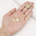 Підвіска Латунь і Фіаніти, Квітка, Стійке Покриття Золото 18К, Розмір: 15х13х3мм, З'єднувальне кільце, 2 шт, фото 2