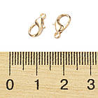 Застібка Карабін-Лобстер, Метал, Колір: Світле Золото, Розмір: 10х6 мм, Отвір 1 мм, 50 шт, фото 4