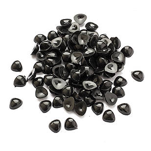 Носики для Іграшок, Трикутні, Чорний, Довжина 7 мм, Ширина 8мм, Товщина 3мм, (100 шт)