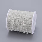 Ланцюг Плетіння Перлина, Латунь, Паяна, Колір: Срібло, Дзвено: Діаметр 1.5 мм, 4 м, фото 2