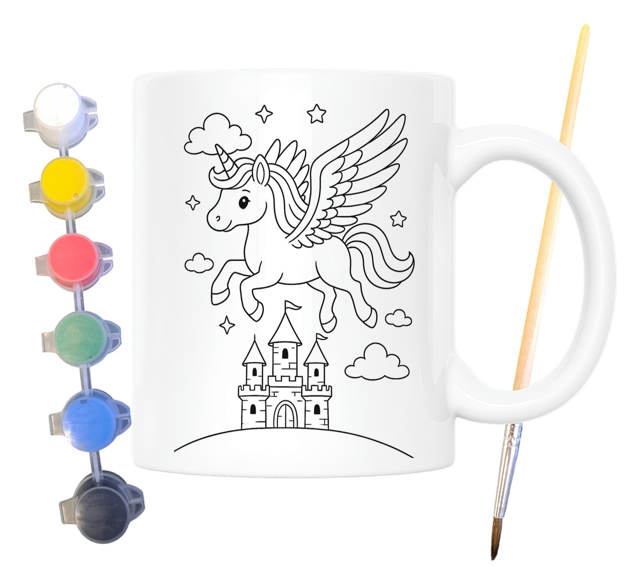 Набір для творчості кружка розмальовка Єдиноріг 330 мл біла (КР0134), фото 1