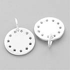 Срібло 925 Підвіска, Кругла, Плоска, Розмір: 15х11х1мм, Отвір: 3мм, 1 шт, фото 2