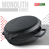 Сковорода жаровня чавунна Ø36 см з кришкою-сковородою Brizoll, фото 9