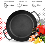 Сковорода жаровня чавунна Ø36 см з кришкою-сковородою Brizoll, фото 6