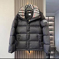 Пуховик Burberry Черный Зимний Брендовый Теплый Мужской Стильный Верхняя Одежда Длинная Куртка Пуховик