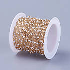 Ланцюг Ручна робота, Латунь і Емаль, Якісне Плетіння, Стійке Покриття Золото 18К, Паяна, Колір: Білий, 1 метр, фото 2