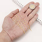 Ланцюг Ручна робота, Латунь і Емаль, Якісне Плетіння, Стійке Покриття Золото 18К, Паяна, Колір: Білий, 1 метр, фото 4